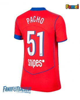 Paris Saint-Germain Willian Pacho #51 Tricou Fotbal Replică 2025-26 Femei Treilea